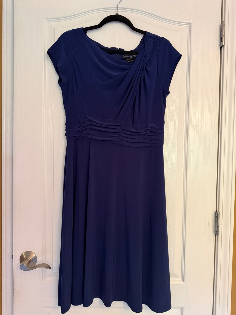 Jessica Howard Royal Blue Draped Waist Midi Dress